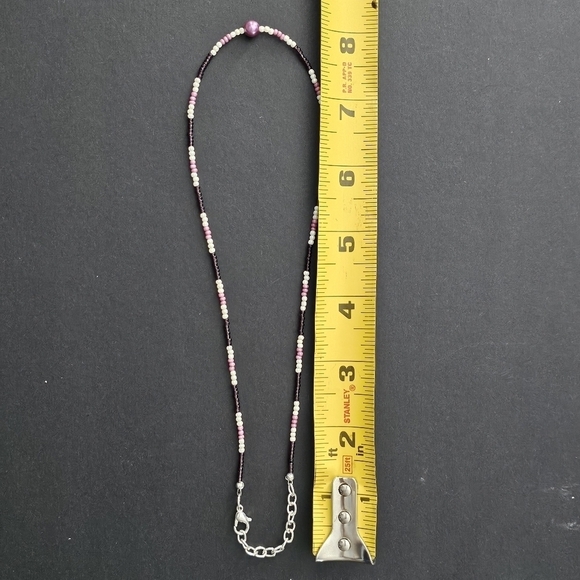 Think purple! Handmade seed bead necklace. - Picture 3 of 7